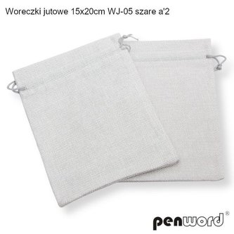 Woreczki jutowe szare 20x15cm 2szt
