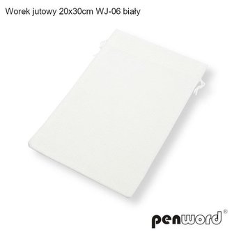 Woreczek jutowy biały 30x20cm
