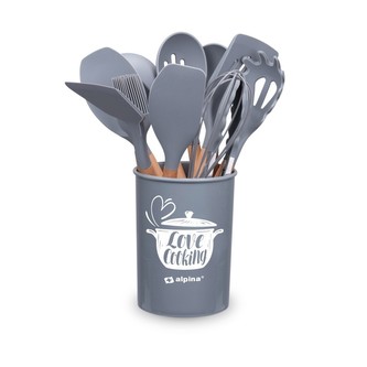 Sada kuchyňského náčiní 12 ks tmavě šedá