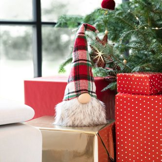 Vánoční skřítek | ELIAS | kostkovaný trpaslík | 50 cm | 800899 Homla