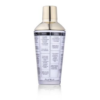 Shaker na koktejly s recepturami sklo / nerez 480 ml