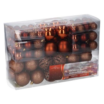 Vánoční ozdoby sada 100 ks hnědá