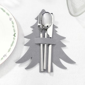 Vánoční prostírání pod příbory LORRE - ŠEDÁ 2 ks | 23 cm | 835914 Homla