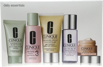 Clinique Daily Essentials Combination Skin pleťový gel 50 ml + oční krém All About Eyes 15 ml + Liquid Facial Soap 30 ml + Clarifying Lotion 3 60 ml + Take the Day Off Makeup Remover 50 ml