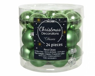 Ozdoby kuličky zelené skleněné 24 ks