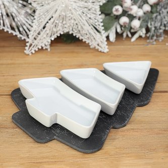 Sada misek | VERCER | břidlicové servírovací prkénko s miskami | 3 ks | 831305 Homla