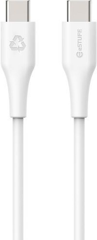 eSTUFF INFINITE Super Soft USB-C to USB-C Cable, 3m, 100% recyklovaný, bílá