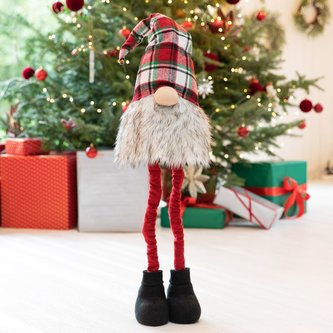 Vánoční skřítek | ELIAS | kostkovaný s teleskopickými nohami | 70 cm | 800882 Homla