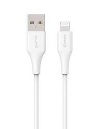 eSTUFF INFINITE Super Soft USB-A to Lightning Cable to Cable MFI 2m, 100% recyklovaný, bílá