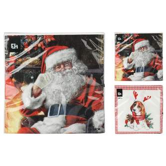 Ubrousky 33x33 cm (16 ks v balení) - 2 vánoční motívy