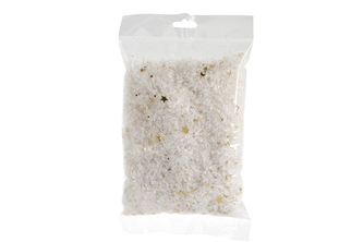 Umělý sníh se zlatými hvězdami 100g