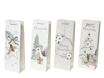 Torebka na butelkę z motywem świątecznym MIX
