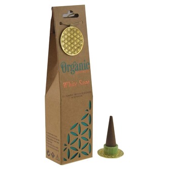 ARÔME Sada vonných organických františků s keramickým stojánkem, 12 ks, White Sage