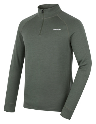 Pánská merino mikina Aron Zip M khaki - L