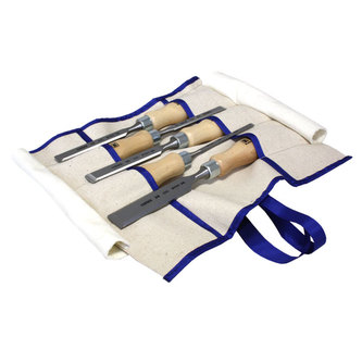 Sada plochých dlát v plátěném kapsáři