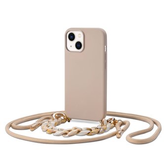 Kryt se šňůrkou pro iPhone 14 - Tech-Protect, Icon Chain Beige