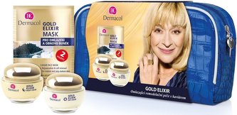 Dermacol Gold Elixir denní krém 50 ml + noční krém 50 ml + pleťová maska 2x8g