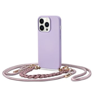 Kryt se šňůrkou pro iPhone 14 Pro - Tech-Protect, Icon Chain Violet