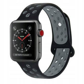 Gumový pásek / řemínek pro Apple Watch 42/44mm - Tech-Protect SOFTBAND, Černo-šedý