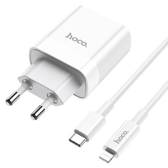 HOCO C80A PD20W/QC3.0 + Lightning kabel, bílá