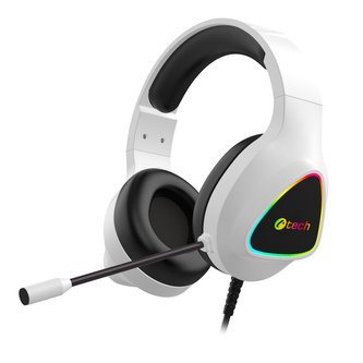Herní sluchátka C-TECH Midas (GHS-17), casual gaming, RGB podsvícení, bílá (PC)