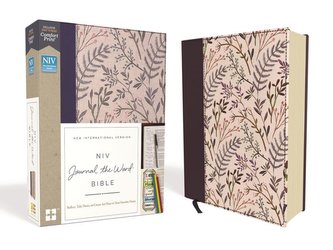 NIV, Journal the Word Bible, Cloth Over Board, Pink Floral, Red Letter Edition, Comfort Print: Reflect, Take Notes, or Create Ar