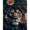 Malowanie po numerach - Lew wśród kwiatów 40x50cm