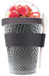 ASOBU multifunkční chladící svačinový kelímek CY2GO šedý 386ml