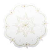 Vánoční dekorační ozdobný ubrousek MAGICAL XMAS vzor F, bílá, O 30 cm