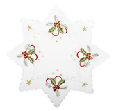 Vánoční dekorační ozdobný ubrousek MAGICAL XMAS vzor H, bílá, O 30 cm