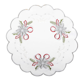 Vánoční dekorační ozdobný ubrousek MAGICAL XMAS vzor J, bílá, O 30 cm