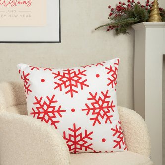Vánoční polštář s výplní | SNEBOLD | sněhové vločky červená | SNEBOLD | 45x45 cm | XM22 805528 Homla
