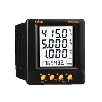 Multifunkční měřící přístroj s LCD displejem pro měření napětí, proudu (True RMS), výkonu a frekvence.