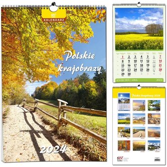 Kalendarz 2024 B3 7 plansz Polskie Krajobrazy