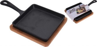 Servírovací sada - litinová pánvička a bambusové prkénko