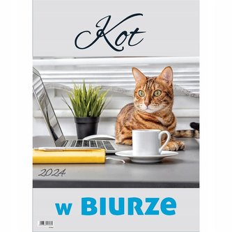 Kalendarz wieloplanszowy 2024 duży ścienny Kot