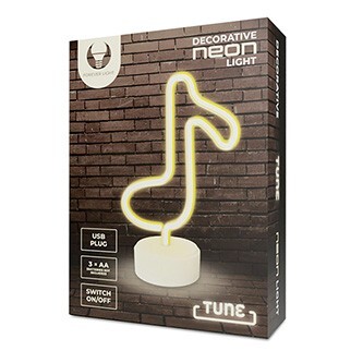 Neolia dekorativní LED neon na stojanu Nota bílá