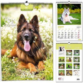 Kalendarz 2024 B3 7 plansz Psy