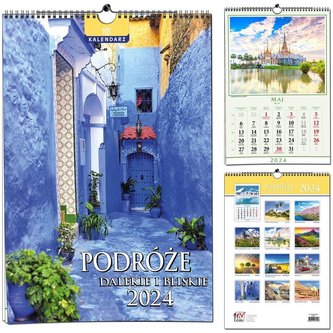 Kalendarz 2024 B3 13 plansz Podróże