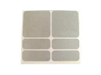 samolepky reflexní ShamanRacing set 6ks stříbrné