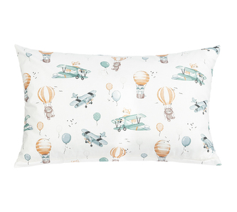Povláček bavlna - letadlo a balón - povláček 40x60cm na zip ( pouze povlak )