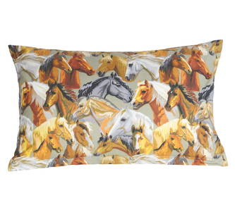 Povláček bavlna - koně - povláček 40x60cm na zip ( pouze povlak )