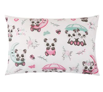 Povláček bavlna - medvídek panda - povláček 40x60cm na zip ( pouze povlak )