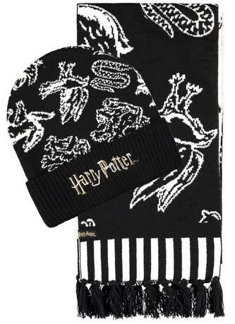 Zimní dárkový set čepice a šála Harry Potter: Symboly Škol (univerzální)