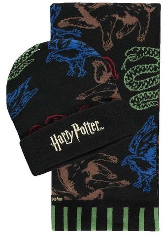 Zimní dárkový set čepice a šála Harry Potter: Znaky Škol (univerzální)