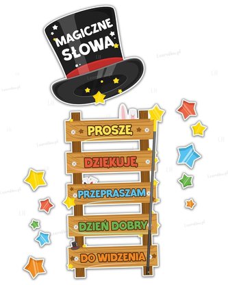 Dekoracje szkolne - Magiczne słowa 12el Dekoracje szkolne - Magiczne słowa 12el