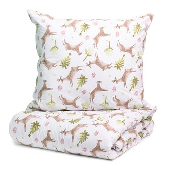 Vánoční povlečení 100% bavlna | BAVER | bílá s vánočním motivem | 200x220 cm | XM23 858272 Homla