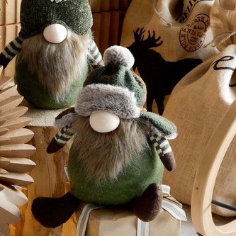 Vánoční skřítek | GRINNIE | zelený klobouk | 35 cm | 861104 Homla