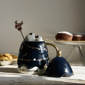 Vánoční hrnek | EILIS | Vánoční stromek tmavě modrý | 0,45 l | 803739 Homla