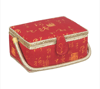 BOX na šití - červený - 24x17,5x13 cm